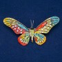 Broche papillon en métal doré et strass multicolores 43 × 82 mm +
