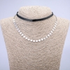 Choker Xuping dorure rhodium et cordon, épaisseur 5,5 mm + -, longueur 31–39 cm +