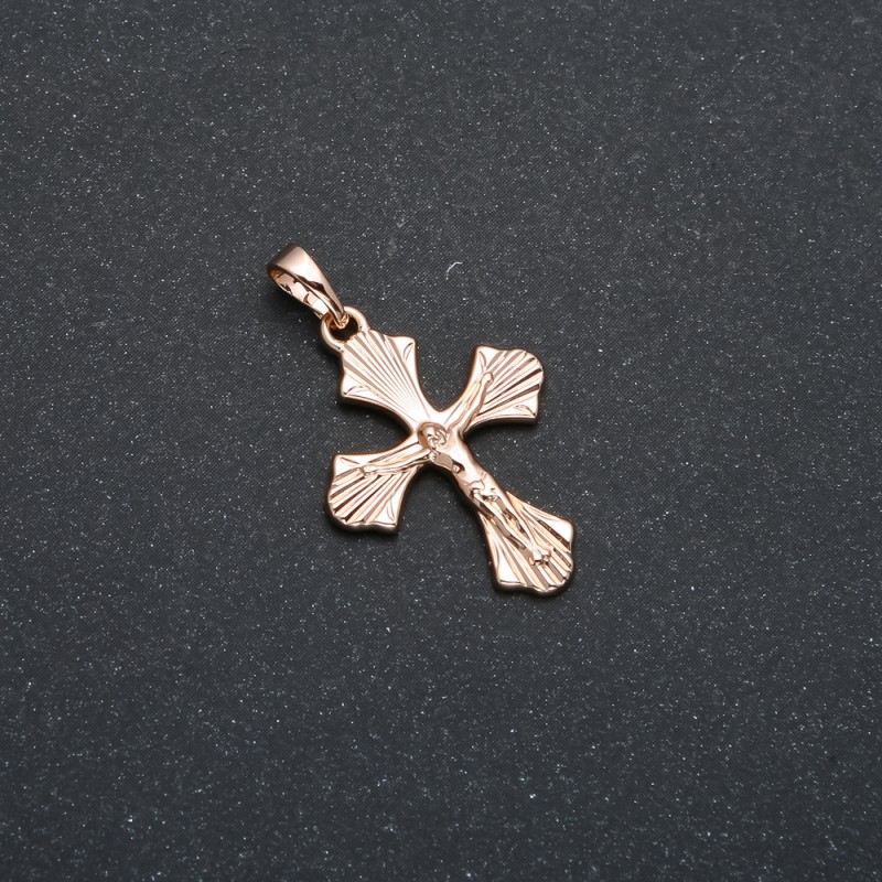 Pendentif Xuping plaqué or 18K croix, diamètre 29×18 mm +