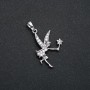 Pendentif Xuping Rhodium Fée avec strass blancs, diamètre 32×18 mm +