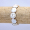 Bracelet élastique en perles baroques, diamètre 17 mm, longueur 18 cm +