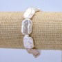 Bracelet élastique avec perles baroques, diamètre 22×14 mm ±, longueur 18 cm ±