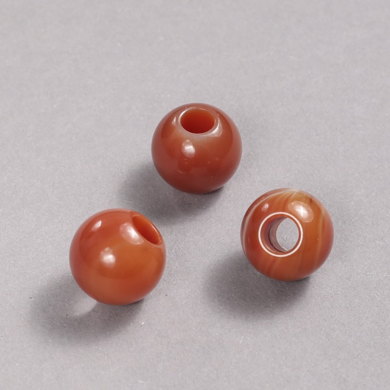 Perle Pandora en cornaline 16×14 mm, trou de 5,5 mm