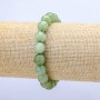 Bracelet en billes facettées de néphrite synthétique, 10 mm, sur élastique