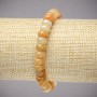 Bracelet élastique en agate jaune, perles rondelles lisses 8 × 5 mm, longueur 18 cm ±