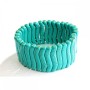 Bracelet élastique en turquoise verte veinée – Fine vague