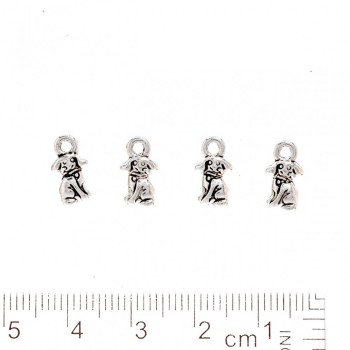 Fournitures pour bijoux : Pendentif chien 12×6 mm, emballage 20 g ± 37 pièces