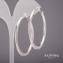 Boucles d'oreilles Xuping anneaux 3x55 mm rhodiés