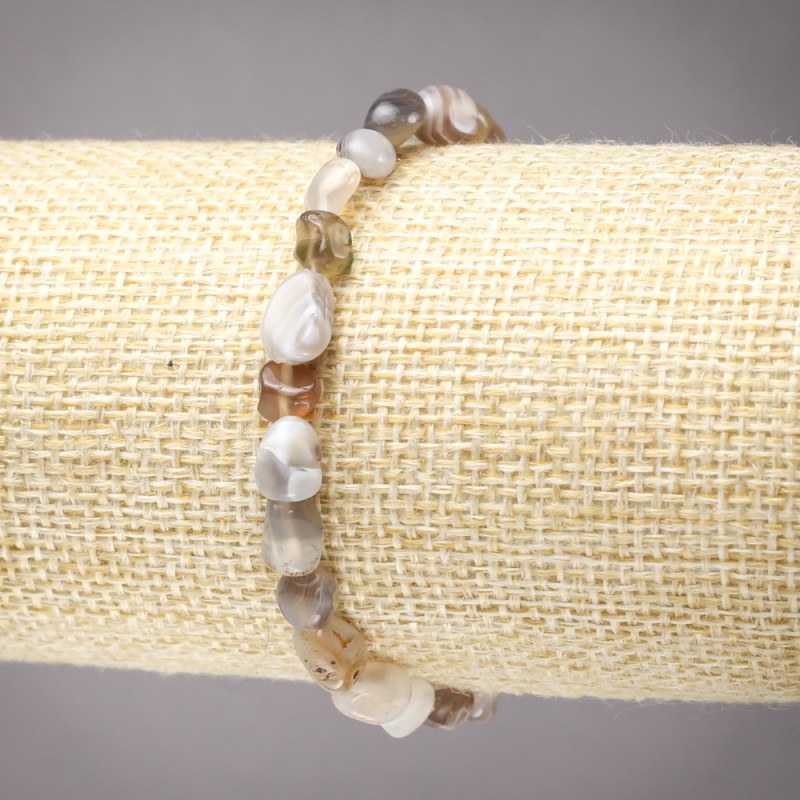 Bracelet élastique en agate du Botswana facetté, diamètre 8×6 mm+