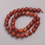 Perles sur fil – Agate orange facettée boule, diamètre 10 mm ±, longueur 38 cm ±