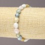 Bracelet élastique en pierre naturelle Morganite, perle facettée, diamètre 7×9 mm (±)