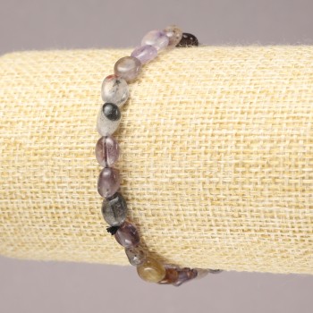 Bracelet élastique en pierre naturelle d'améthrine facettée, diamètre 7×5 mm