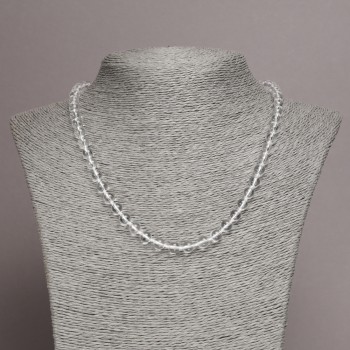 Collier en cristal de roche naturel, boules lisses, diamètre 6 mm ±, longueur 45 cm ±