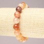 Bracelet élastique en agate orange — bille lisse, diamètre 10,5 mm+