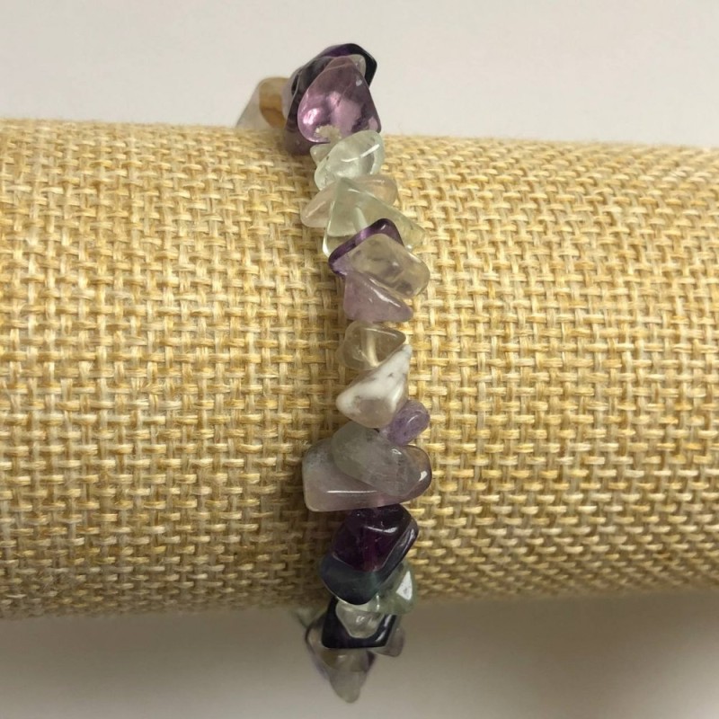 Bracelet élastique en fluorite