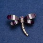 Broche libellule, métal doré, 4×3,5 cm +