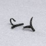 Cuff d'oreille Xuping en rhodium noir avec strass noirs 10×12 mm +