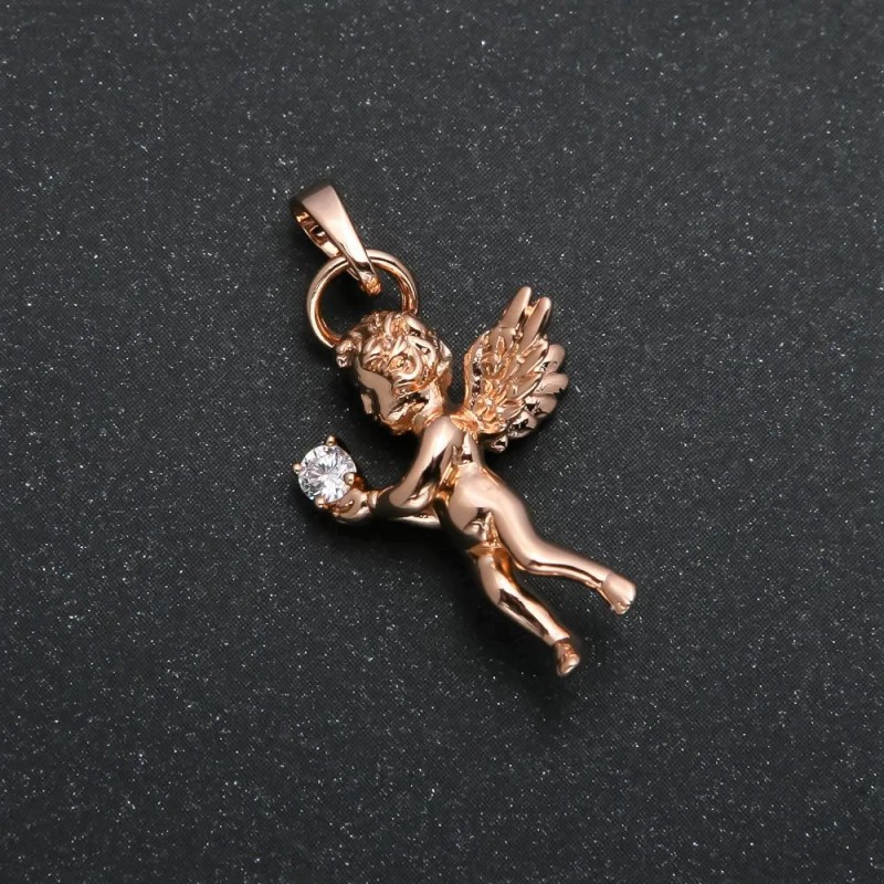 Pendentif Xuping dorure 18K Ange avec strass blanc 30x15 mm +