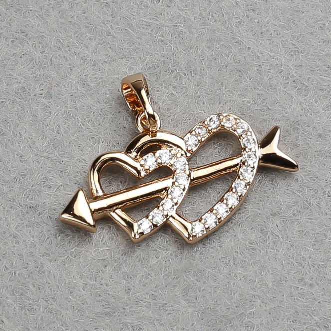 Pendentif Xuping plaqué or 18K avec strass blancs 24×20 mm +