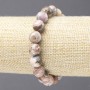 Bracelet élastique en rhodonite — perles lisses, diamètre 10 mm+