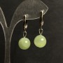 Boucles d'oreilles en onyx, diamètre 12 mm ±, longueur 35 mm ±, métal argenté