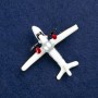 Broche Avion doré en métal, émail et perle 50×40 mm +