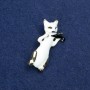 Broche Chat et Violon doré métal et émail 40×15 mm +