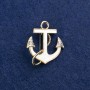 Broche Ancre doré métal, nacre et strass 30×28 mm +