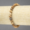 Bracelet élastique en jaspe paysage – billes lisses, diamètre 6 mm+