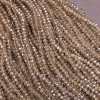 Perles sur fil en cristal tchèque champagne transparent, rondelle facettée, diamètre 3,5 × 3 mm, longueur 36-38 cm +