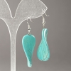 Boucles d'oreilles turquoise bleu clair (pressées), ovales plates torsadées 35 × 23 mm, longueur 55 mm +