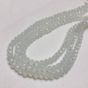Perles rondelles facettées en cristal tchèque sur fil, couleur laitée transparente, diamètre 6 x 4,5 mm +-, longueur 38-40 cm +