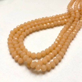 Perles de cristal tchèque sur fil – poudre mate, rondelle facettée, diamètre 6×4,5 mm, longueur 38–40 cm +