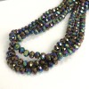 Perles rondelles en cristal tchèque sur fil, facettées, diamètre 8x6 mm + -, longueur 40-42 cm +