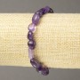 Bracelet élastique en améthyste naturelle, perles galetées, diamètre 10 × 7 mm+