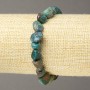 Bracelet élastique en chrysocolle, galets roulés, diamètre 8 × 9 mm+