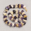 Perles sur fil pierre brute assortiment Améthyste + Citrine galets, diamètre 13×8 mm (+/-), longueur 41 cm