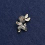 Broche Lapin doré en métal, émail et strass 24×21 mm +