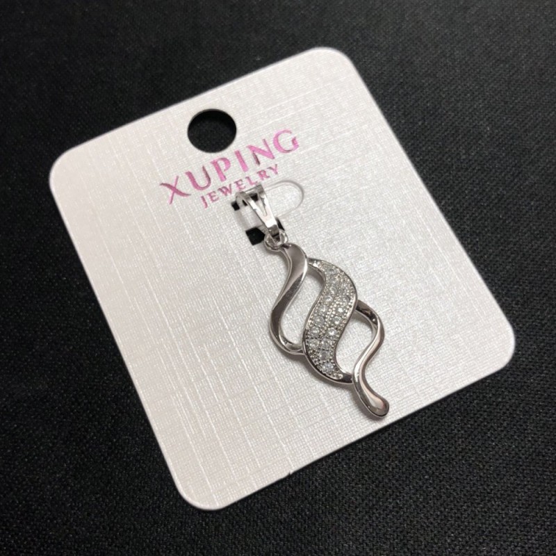 Pendentif Xuping 35×12 mm Rhodium