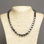 Collier en hématite en cubes, diamètre 8 × 8 mm ±, longueur 45 cm ±