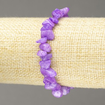 Bracelet élastique en quartz teinté, billes éclatées, diamètre 8 mm et plus
