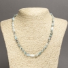 Collier en pierre naturelle de larimar, galetée, diamètre environ 7×6 mm, longueur 45 cm ±