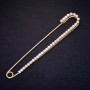 Broche-épingle 100×17 mm, strass blancs, métal doré