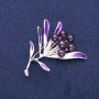 Broche Fleur d'améthyste, émail violet, métal argenté 42×51 mm