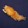 Broche Hérisson-porc-épic en métal jaune