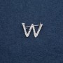 Broche initiale «W» 29×20 mm couleur argent