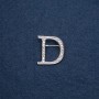 Broche initiale, lettre «D» – 30 × 28 mm, couleur métal argenté