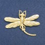 Broche Libellule en métal doré 75 × 55 mm +