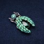 Broche Scarabée avec strass verts 28×48 mm