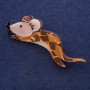 Broche Souris en nacre 75×24 mm métal gris